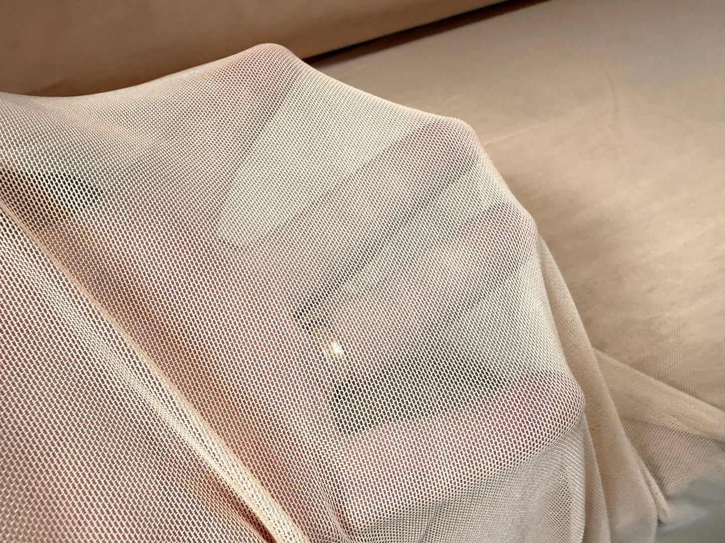 Power mesh net stretch spandex fabric, per metre - plain - caucasian skin tone