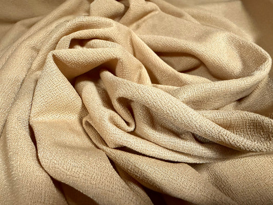 Valentino crepe stretch spandex jersey fabric - per metre - plain - beige