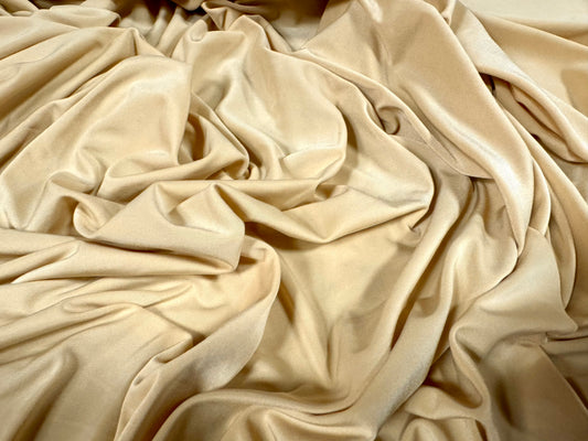 Soft touch spandex stretch jersey dress fabric, per metre - plain - Guernsey cream