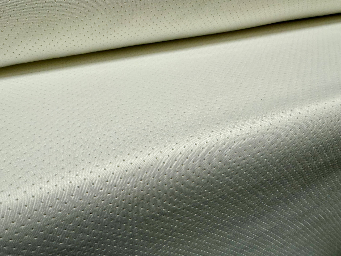 Perforated stretch spandex scuba double jersey fabric, per metre - solid - ivory