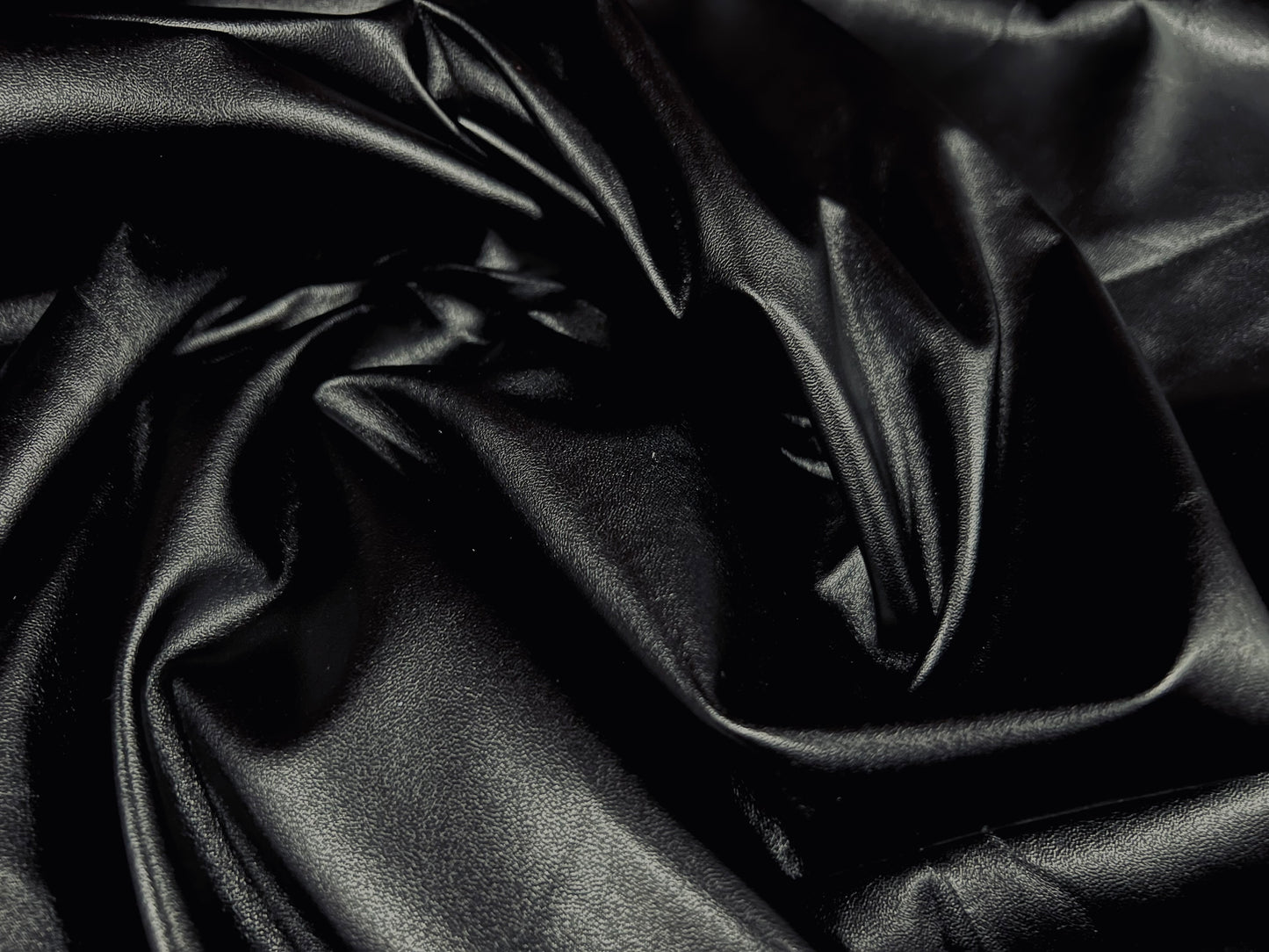 PVC double jersey leatherette dress fabric, per metre - plain - black