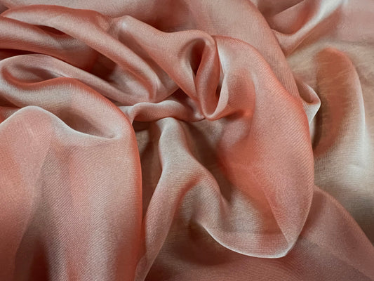 Silk touch soft organza fabric, per metre - plain - dusky pink