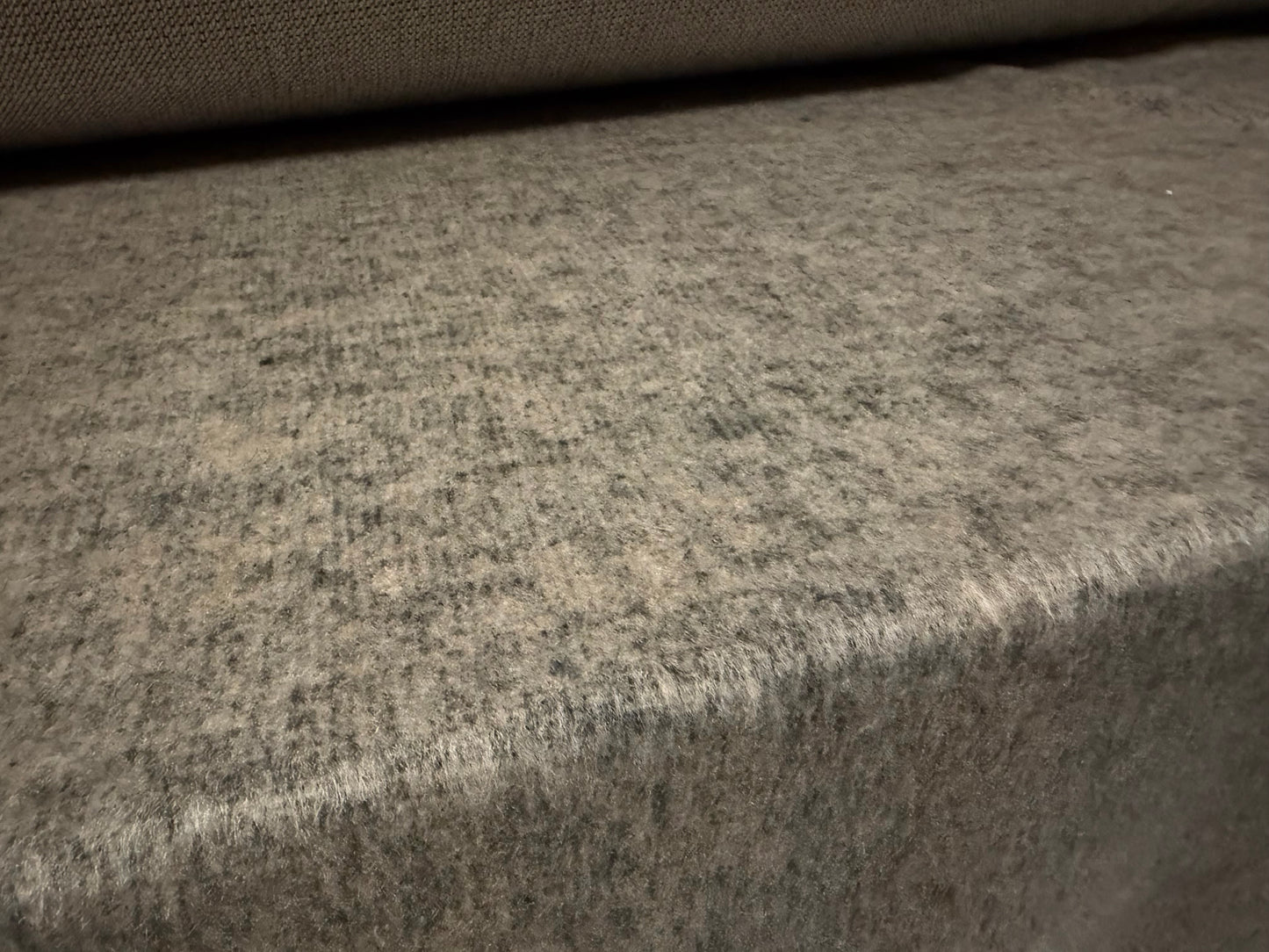 Wool faux fur fabric, per metre - melange - taupe