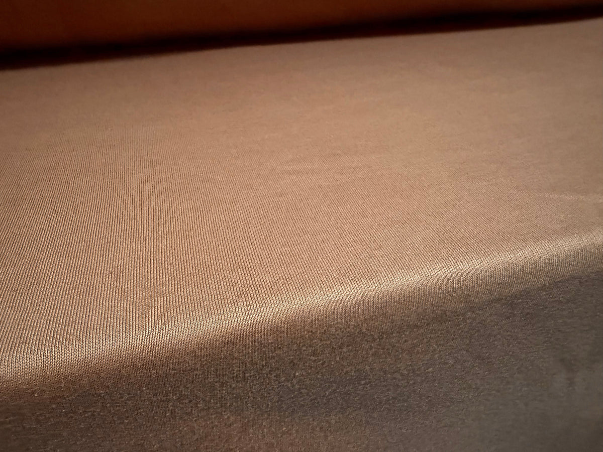 Sweatshirt fleece fabric, per metre - plain - Siena brown