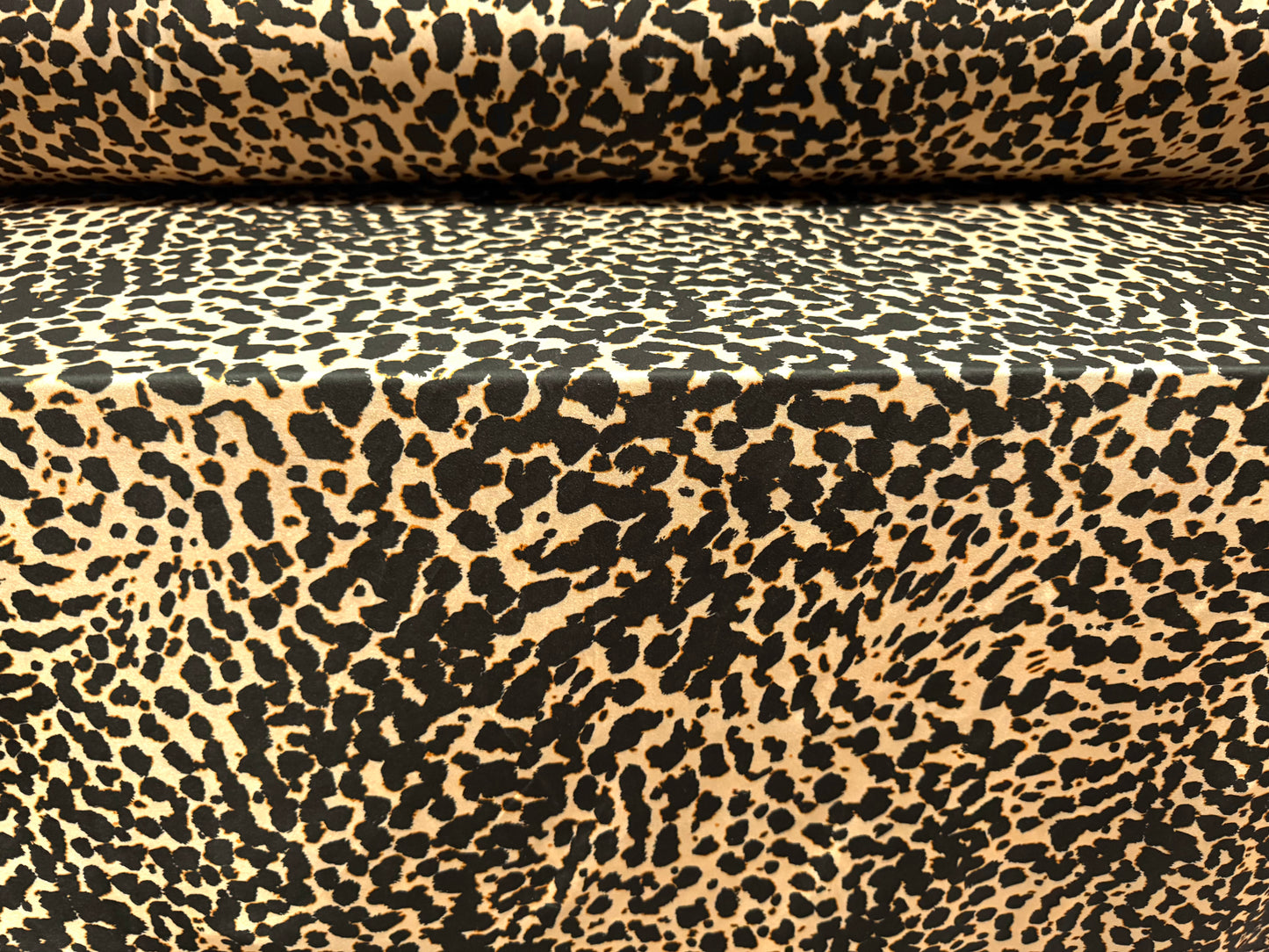 Swimwear stretch spandex jersey fabric, per metre - leopard print - pale gold