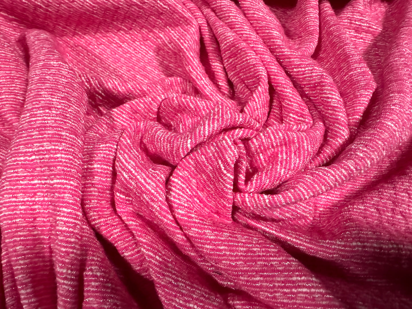 Soft stretch double jersey knit fabric, per metre - jacquard - pink on pink