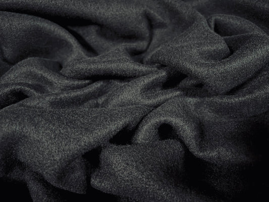 Sweatshirt fleece heavyweight jersey fabric, per metre - Plain - black