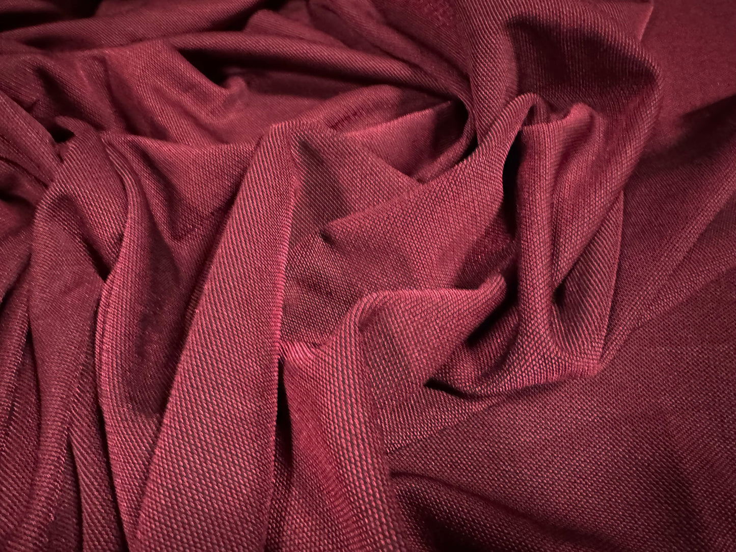 Double Jersey stretch spandex fabric, per metre - plain - burgundy