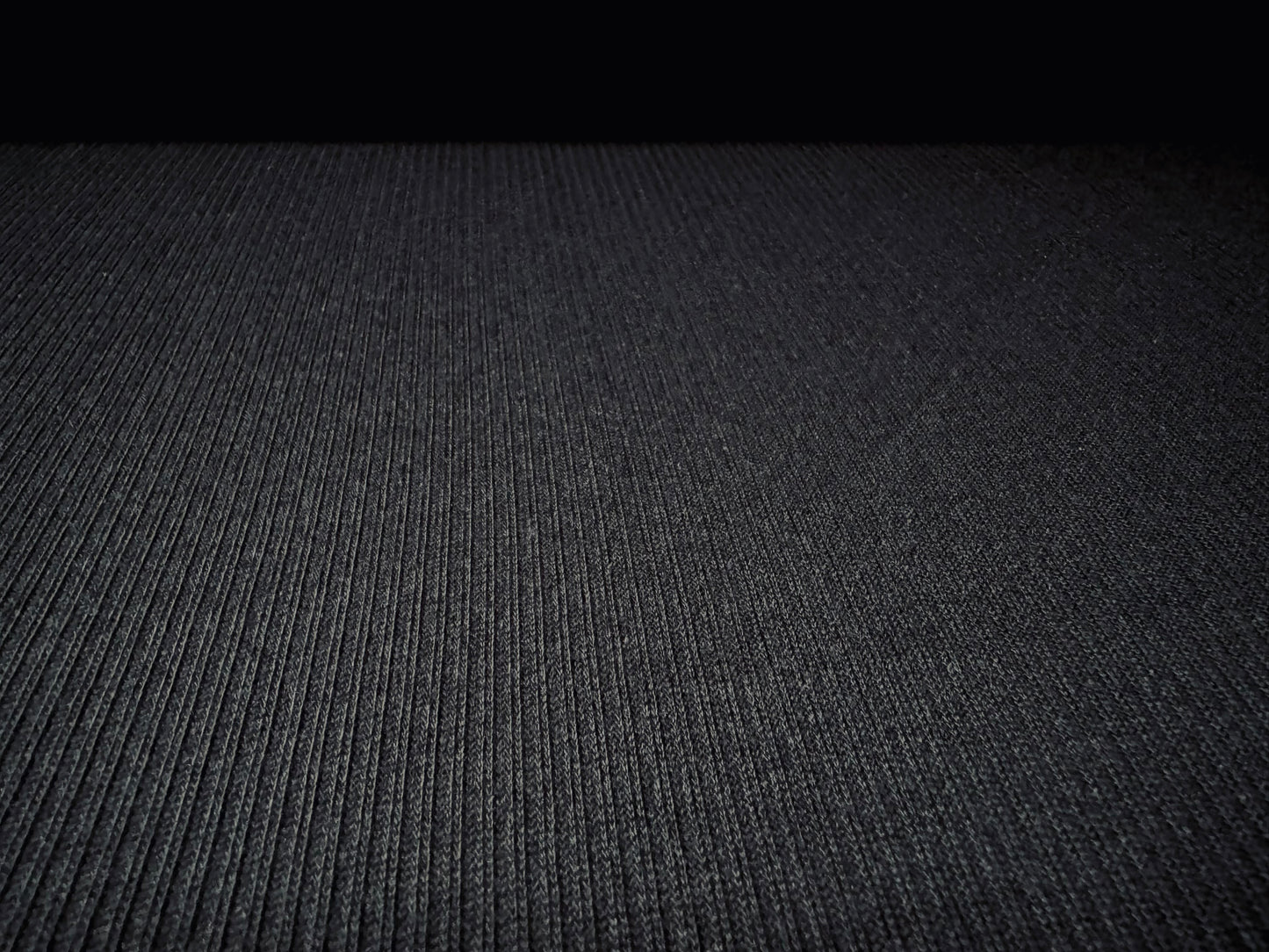 Fleece back thermal rib jersey knit fabric, per metre - plain - black