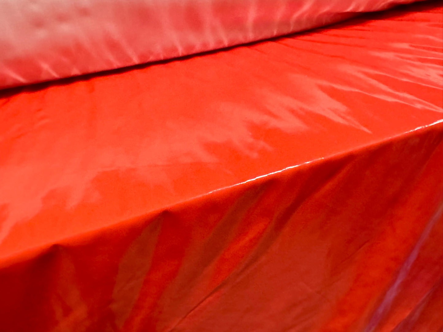 High gloss pvc fabric with comfort stretch, per metre - plain - summer red