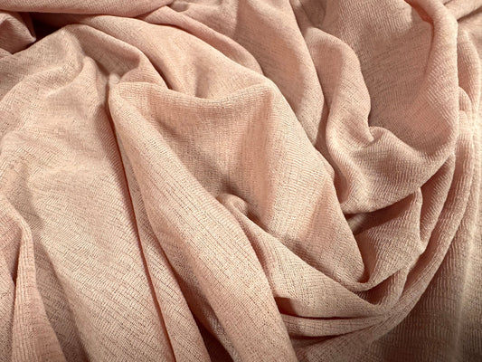 Thick & thin stretch spandex single jersey fashion fabric, per metre - plain - pale rose pink