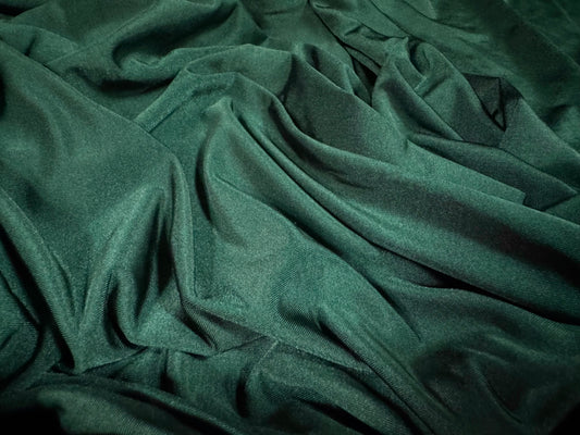 Soft touch spandex stretch jersey dress fabric, per metre - plain - dark green