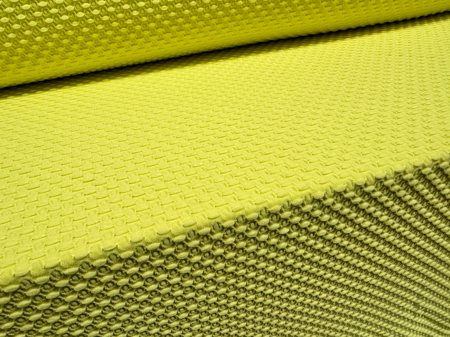 Double jersey knit stretch spandex fabric, per metre - dobby jacquard - citrus