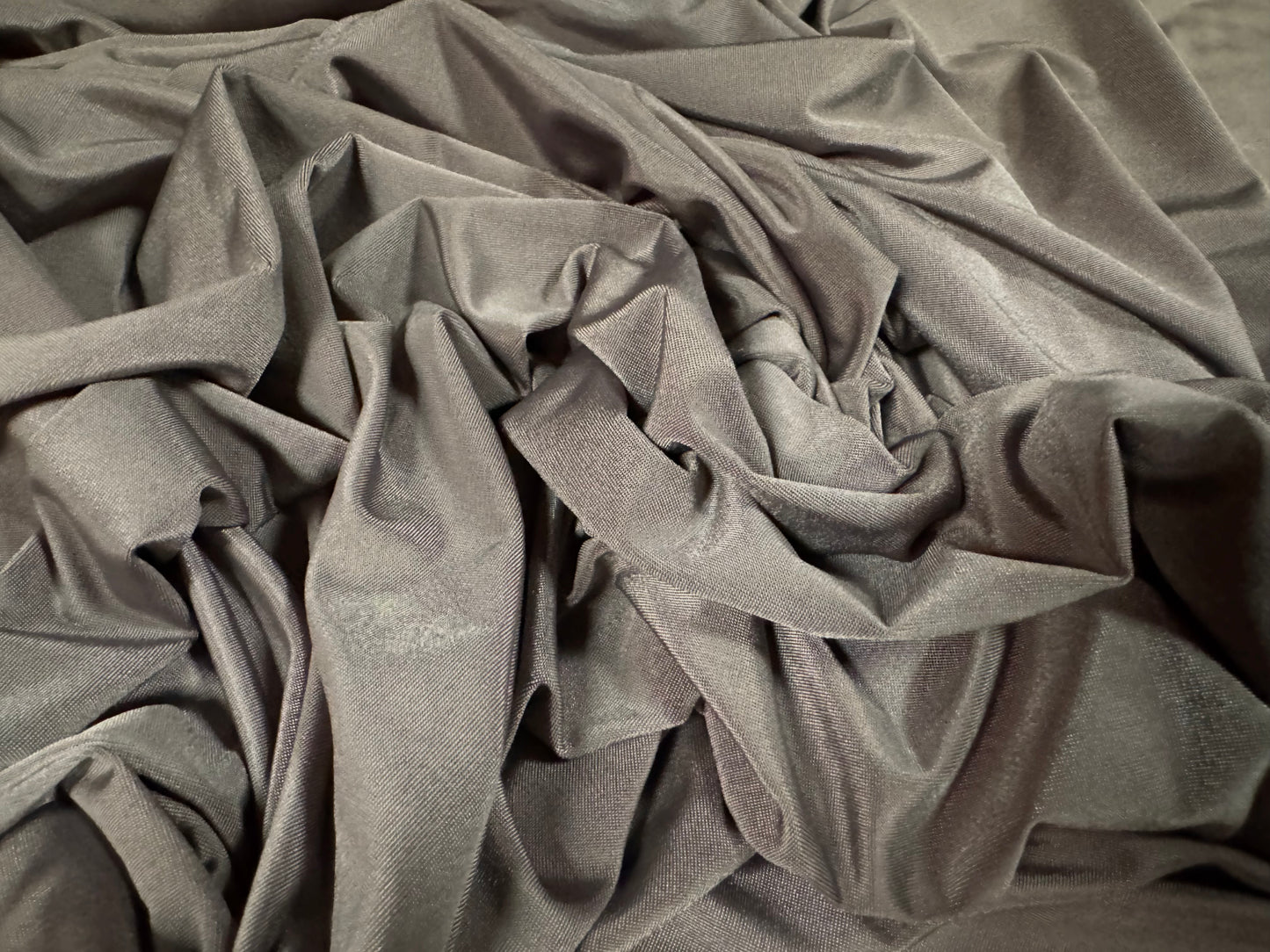 Soft touch spandex stretch jersey dress fabric, per metre - plain - gunmetal