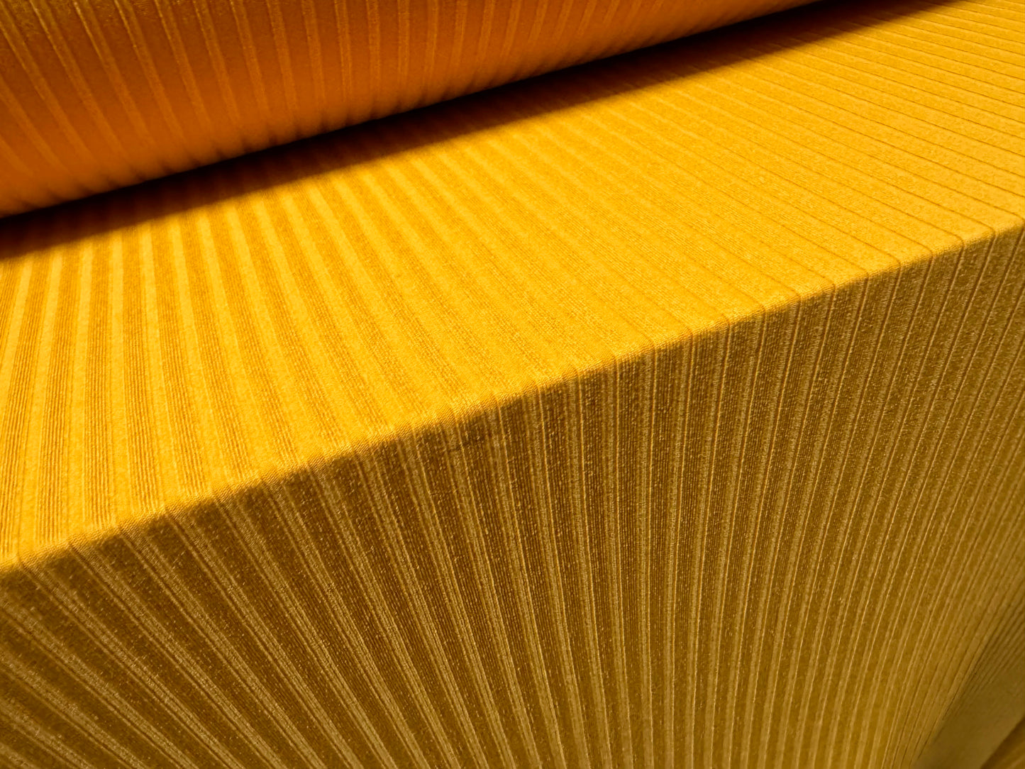 Stretch spandex rib jersey fabric, per metre - plain - golden turmeric