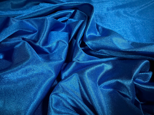Stretch satin activewear jersey fabric, per metre - plain - cobalt blue