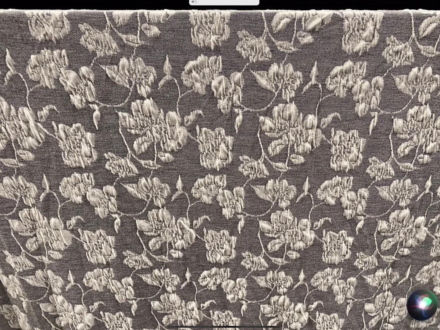 Stretch spandex floral jacquard double jersey fabric, per metre - grey