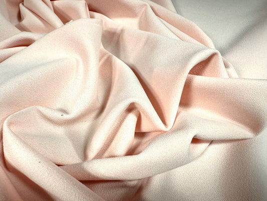 Scuba crepe stretch spandex double jersey fabric, per metre - plain - blush pink
