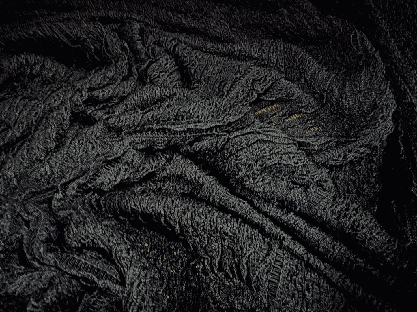 Heavyweight couture frill crochet knit fabric, per metre - black