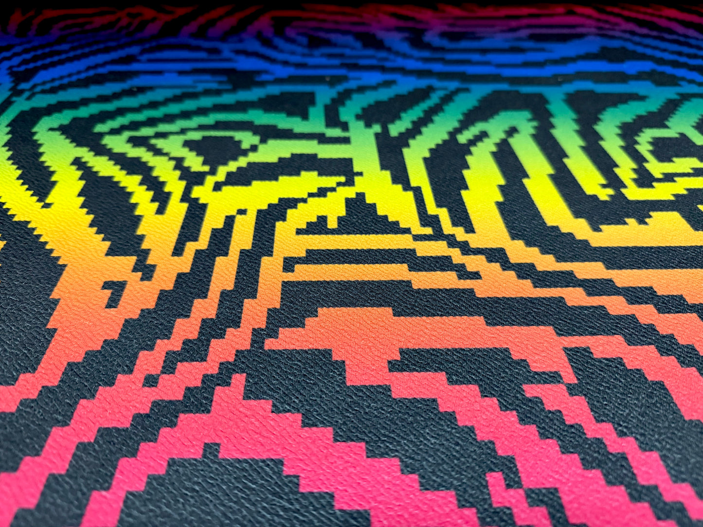 ‘Liverpool’ textured scuba stretch spandex jersey fabric, per metre - rainbow animal print -  multicolour