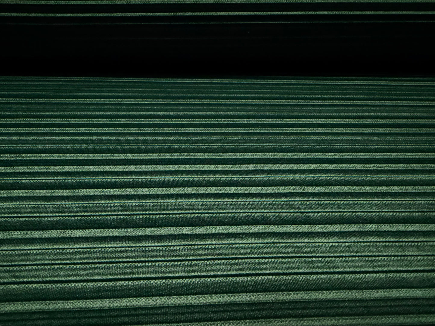 Plissé pleated stretch satin dress fabric, per metre - plain - bottle green