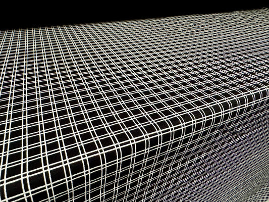 Viscose spandex stretch jersey fabric, per metre - check print - black & white