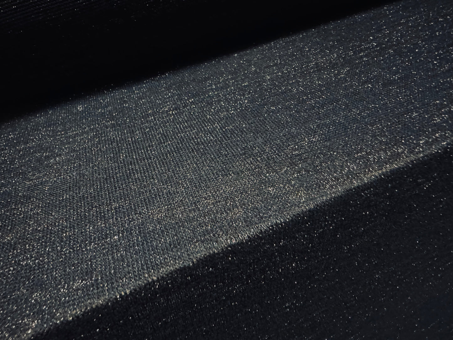 Lurex metallic knitwear stretch jersey fabric, per metre - midnight & silver melange