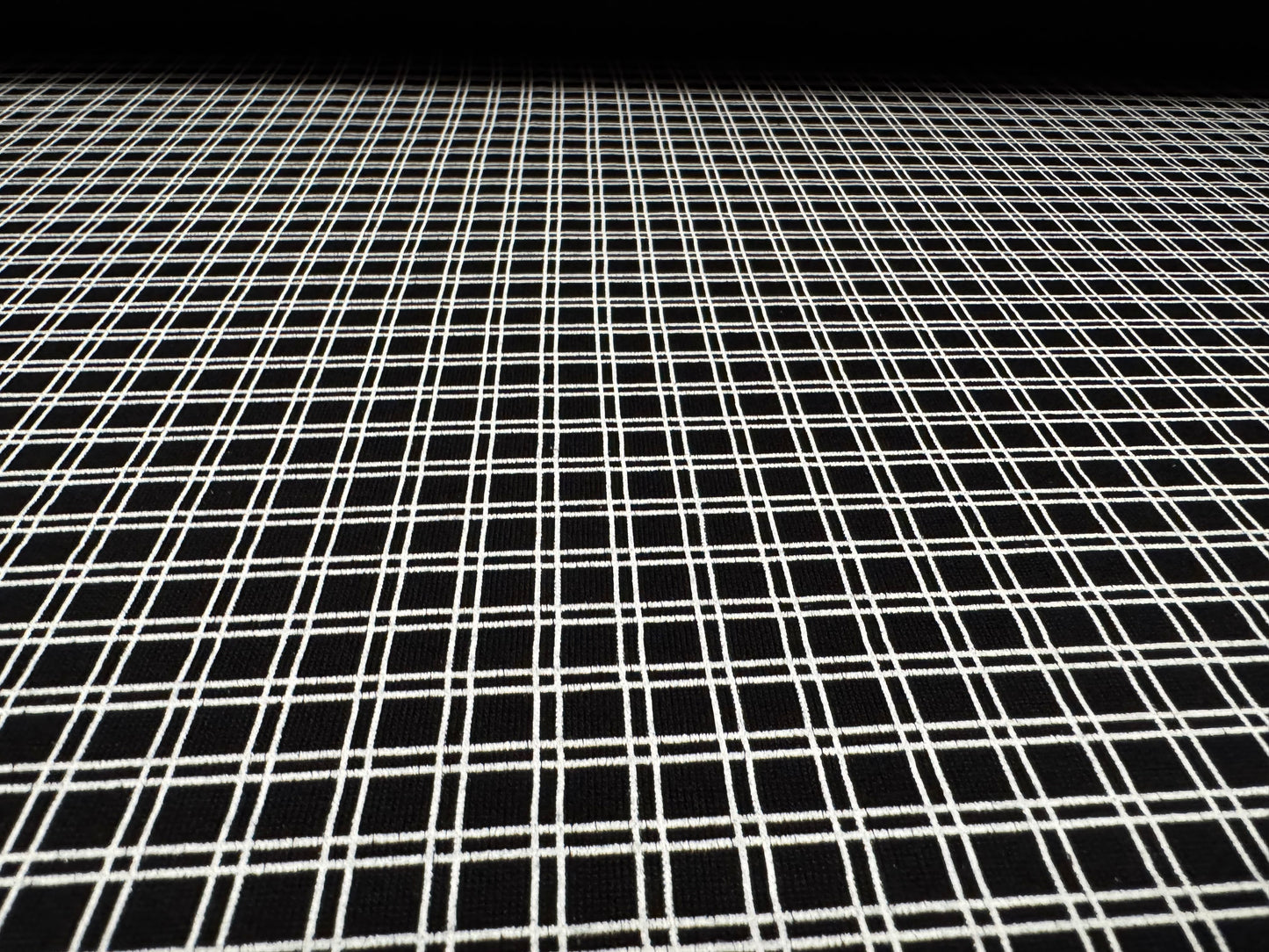 Viscose spandex stretch jersey fabric, per metre - check print - black & white