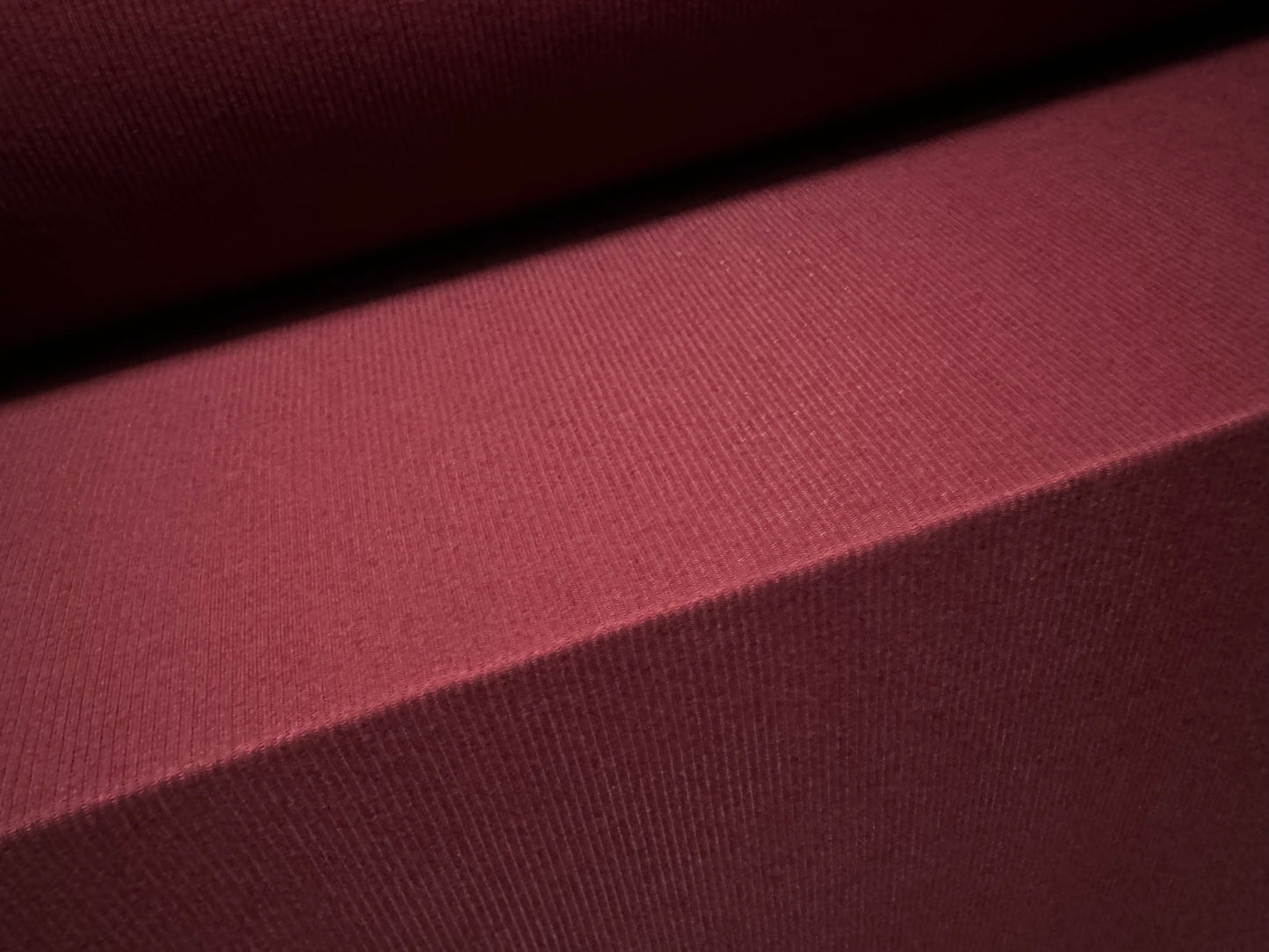 Fine ribbed spandex stretch jersey fabric, per metre - plain - burgundy