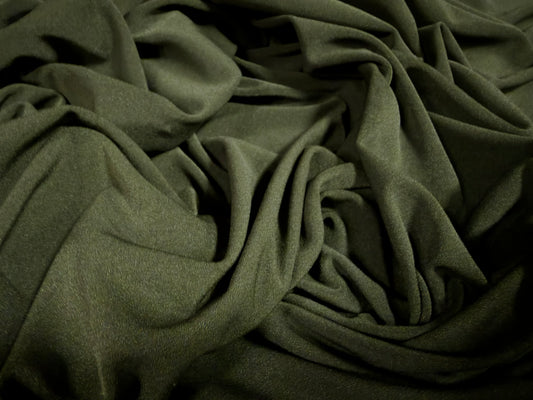 Microfibre spandex stretch jersey fabric, per metre - plain - dark olive green