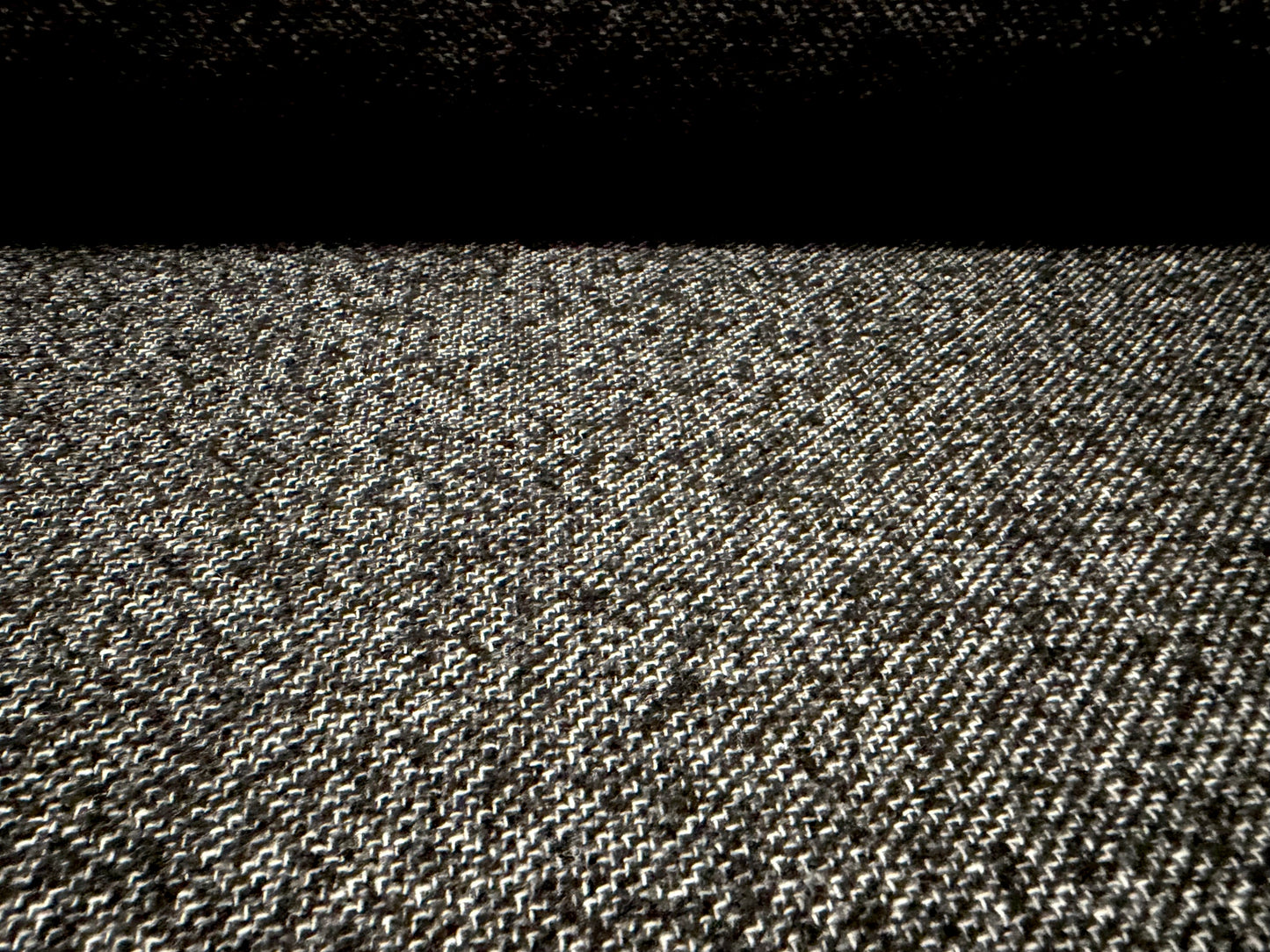 Wool bouclé fabric, per metre - salt and pepper - dark grey