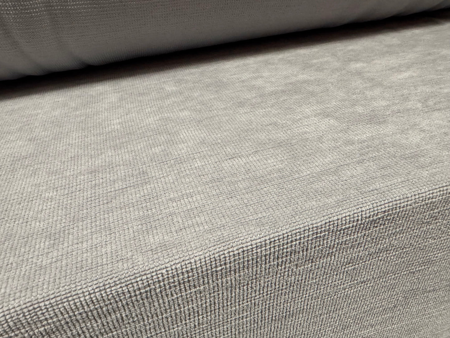 Soft chenille upholstery fabric, per metre - plain - silver grey