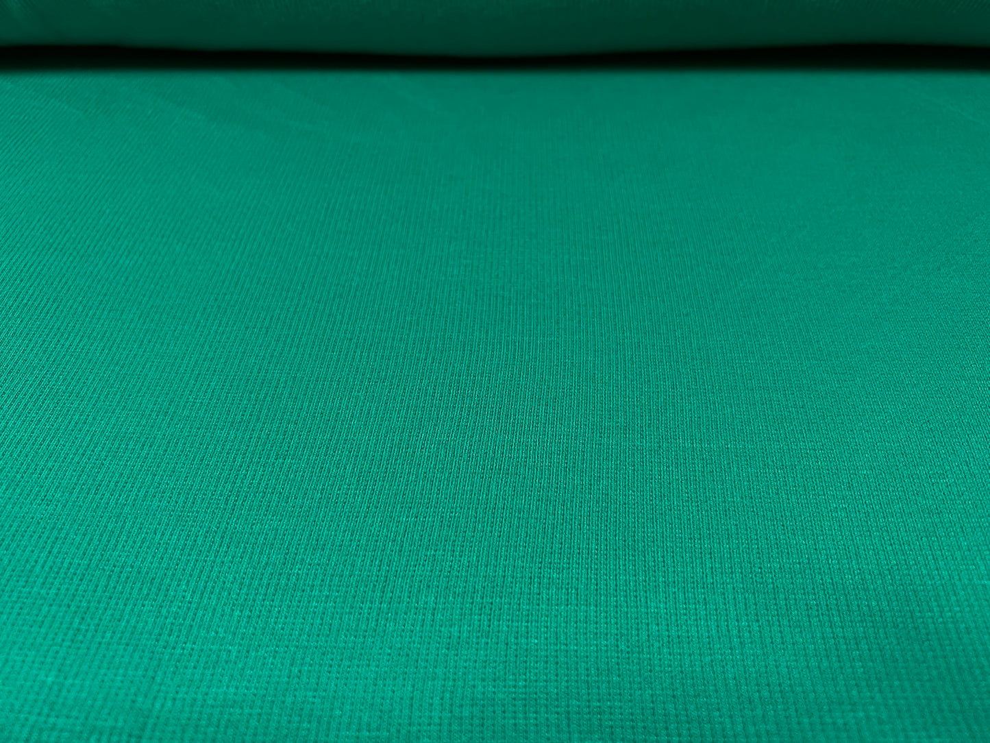 Soft stretch spandex ribbed jersey fabric, per metre - plain - jade green