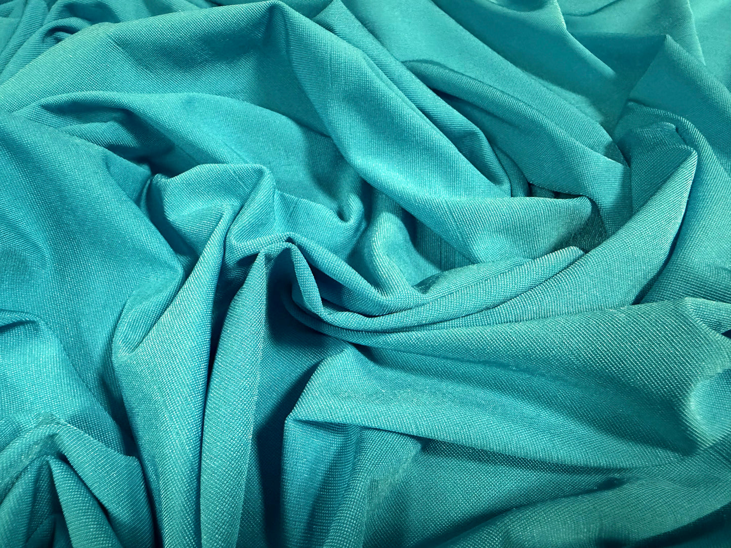 Stretch spandex single Jersey fabric, per metre - plain - turquoise blue