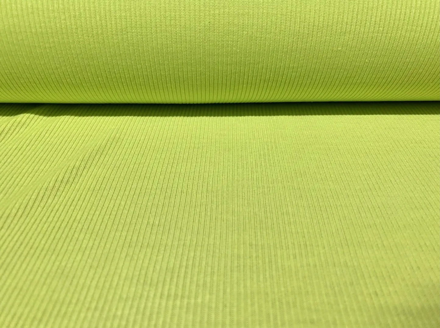 Soft handle ribbed jersey knit fabric, per metre - plain - bright green