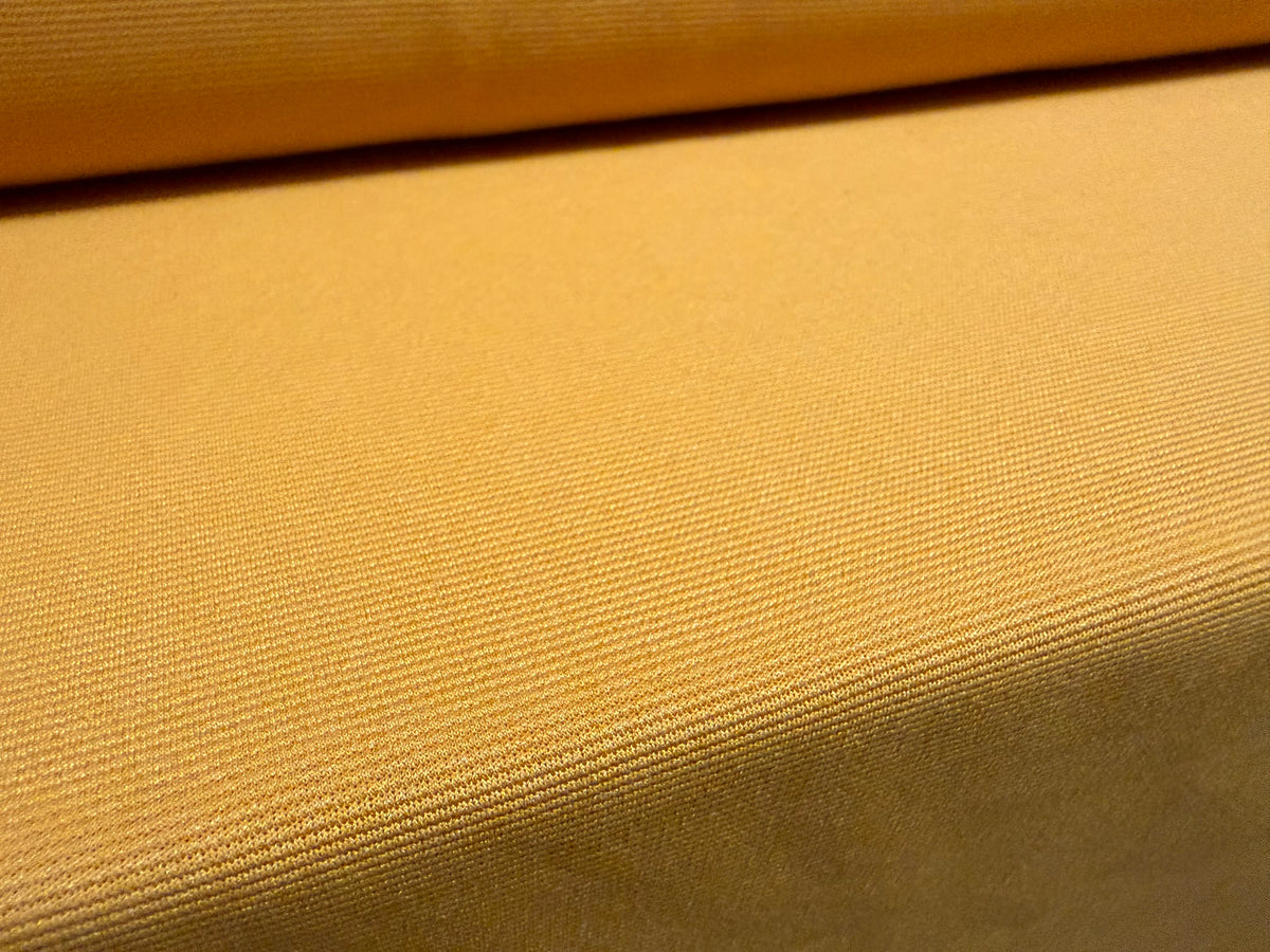 Fine Ottoman Rib Stretch Double Jersey Fabric, Per Metre - Plain - Dijon mustard