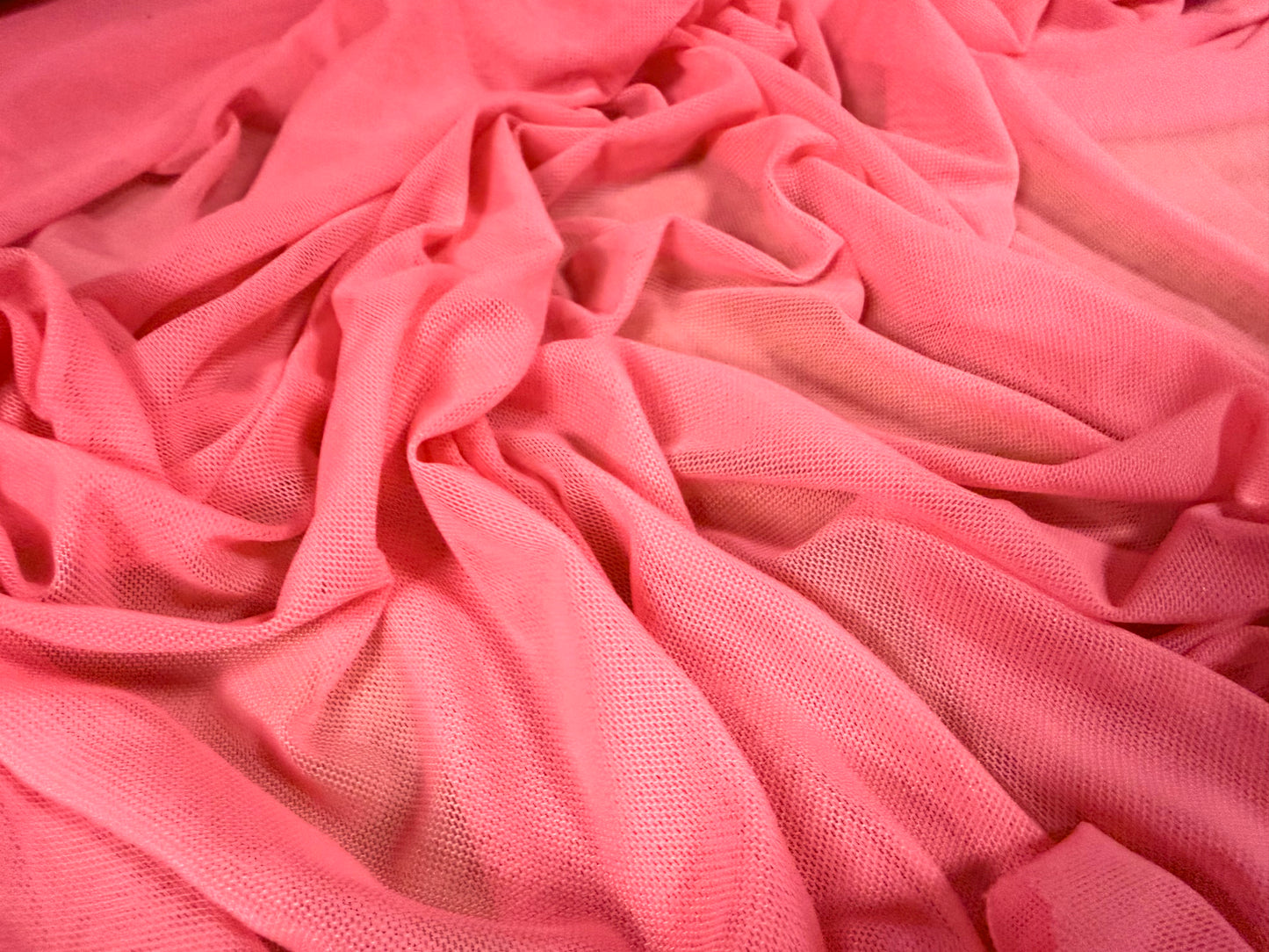 Power mesh net stretch spandex fabric, per metre - plain - watermelon pink