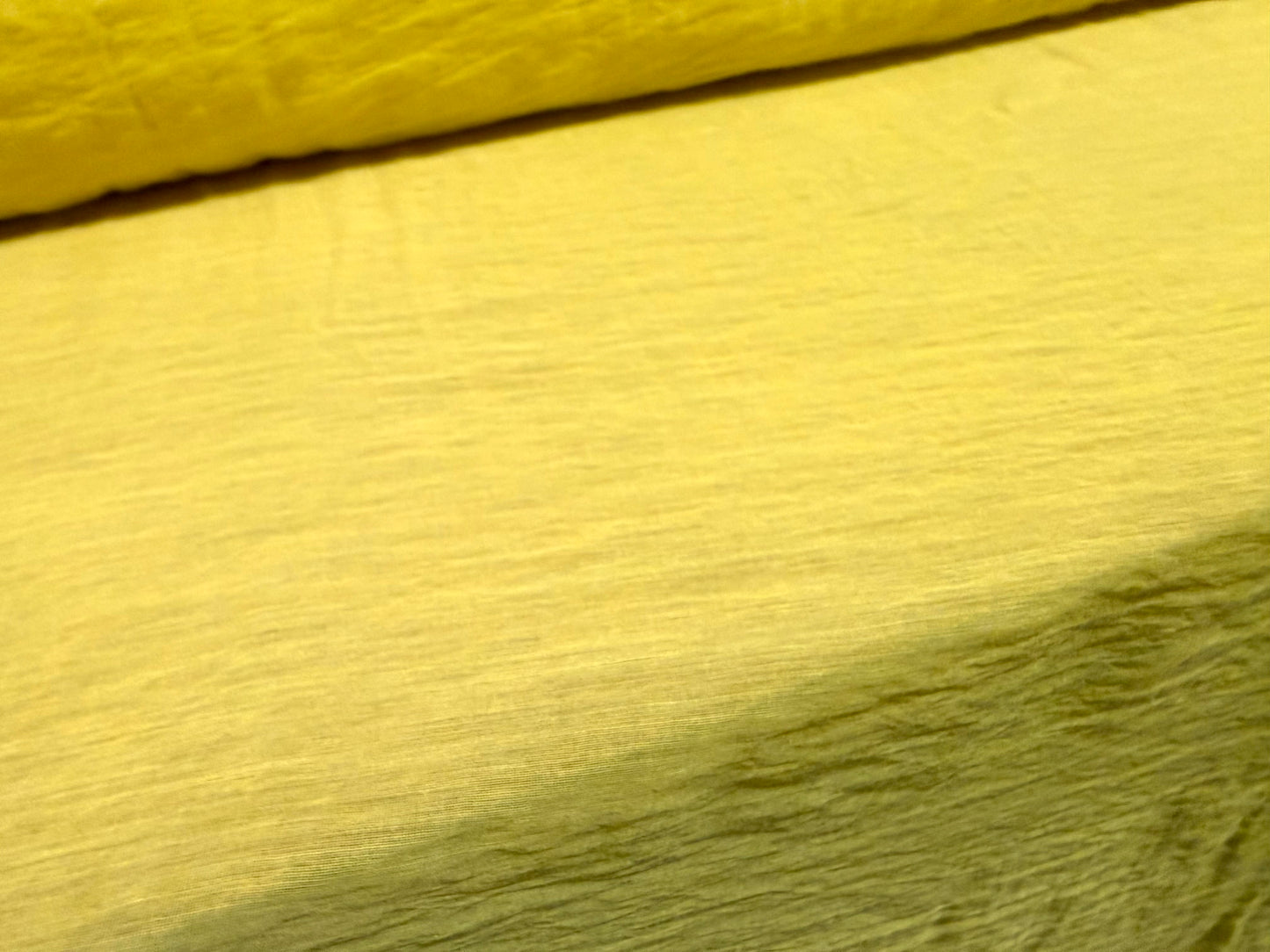 Lightweight crinkle voile fabric, per metre - plain - yellow