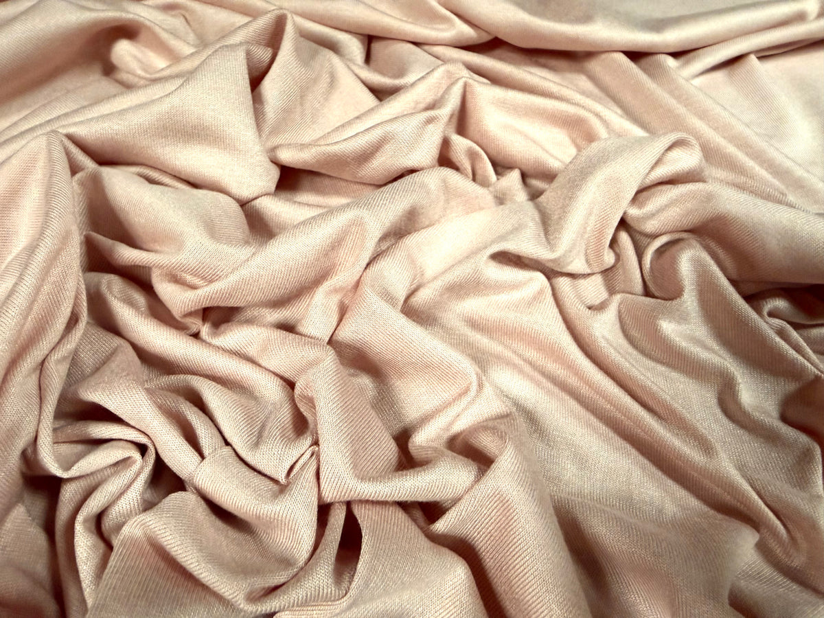Viscose spandex stretch single jersey fabric, per metre - plain - light rose pink