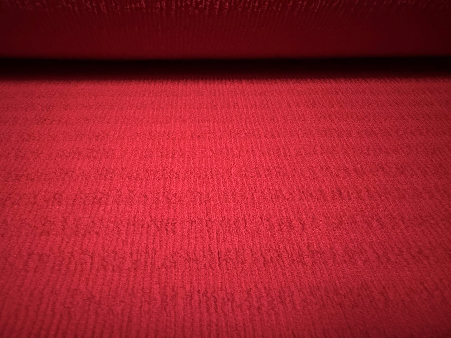 Stretch crepe woven fashion fabric, per metre - seersucker stripe - winter red