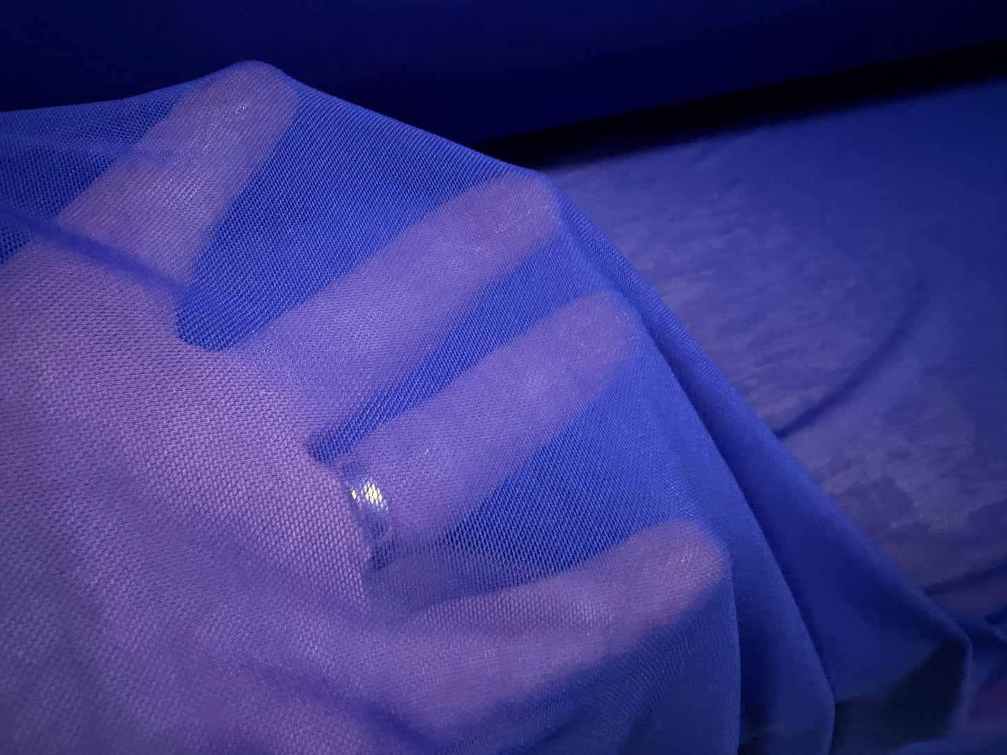 Power mesh net stretch spandex fabric, per metre - plain - Royal blue