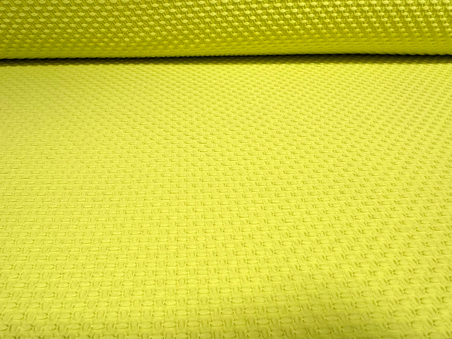 Double jersey knit stretch spandex fabric, per metre - dobby jacquard - citrus