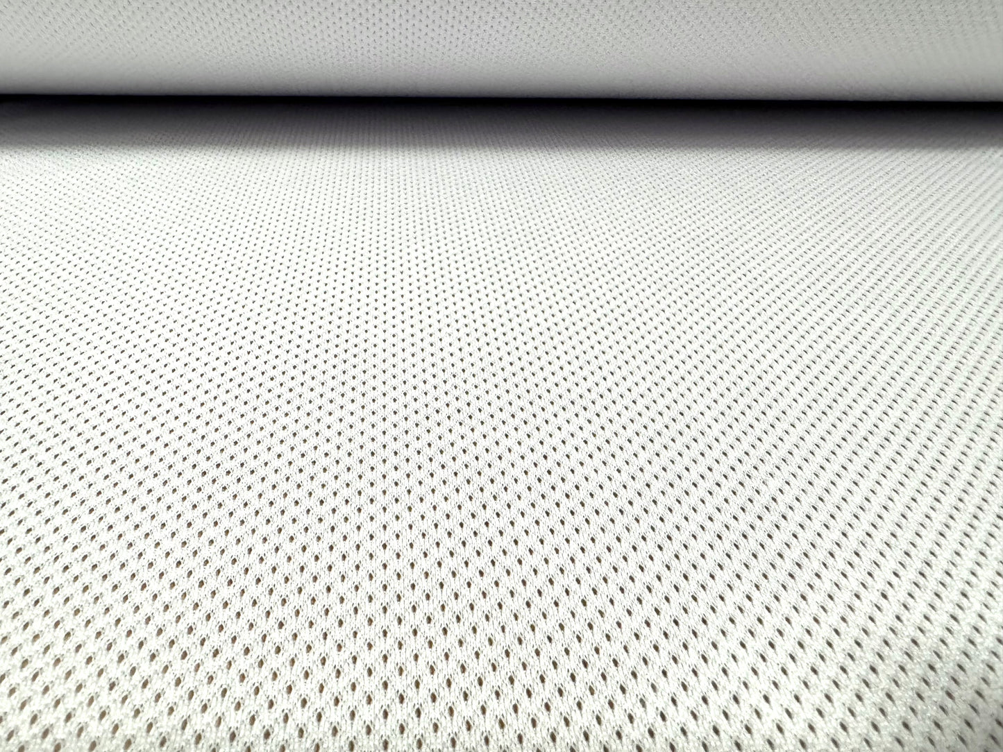 Birdseye airtex mesh eyelet fabric, per metre - plain - white