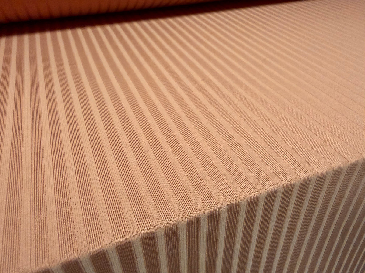 Stretch spandex rib jersey knit fabric, per metre - plain - toasted peach