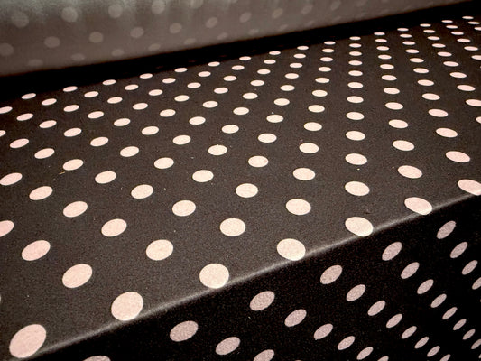 Super soft stretch single jersey fabric, per metre - polka dot print - black & pink