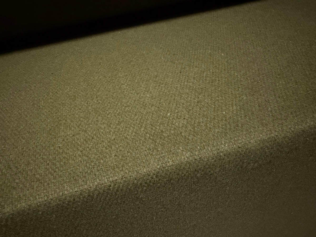 Heavyweight wool flannel fabric, per metre - plain - khaki green