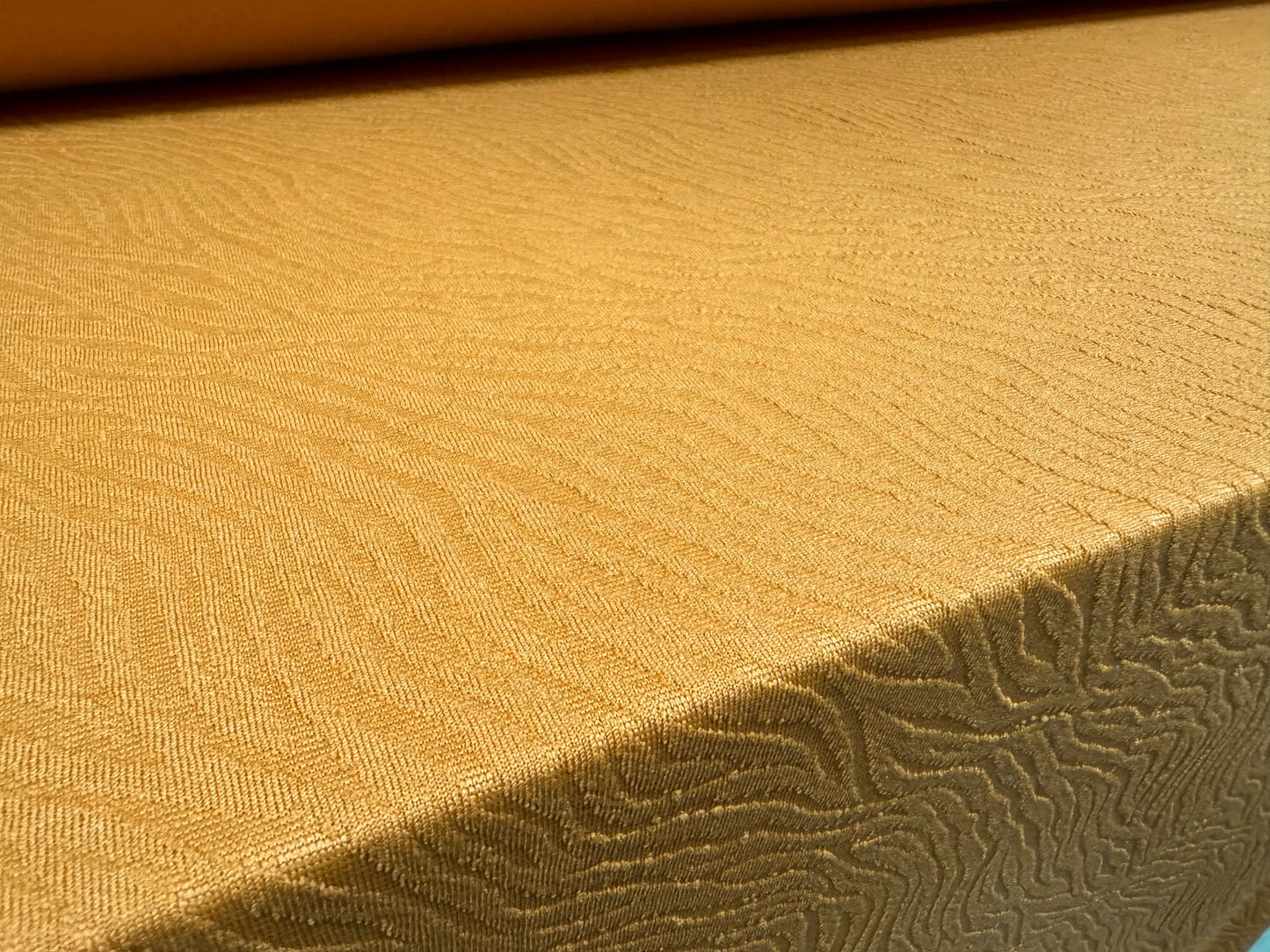 Embossed stretch spandex double jersey fabric, per metre - zebra pattern - saffron