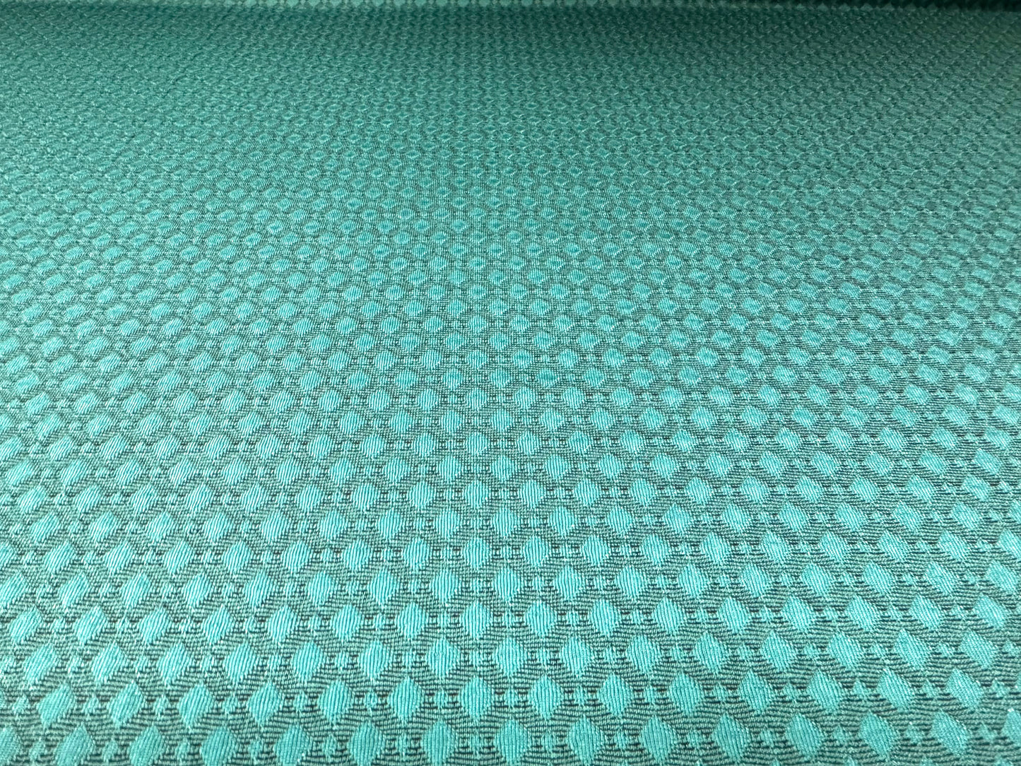 Stretch double jersey fashion fabric, per metre- jacquard - turquoise