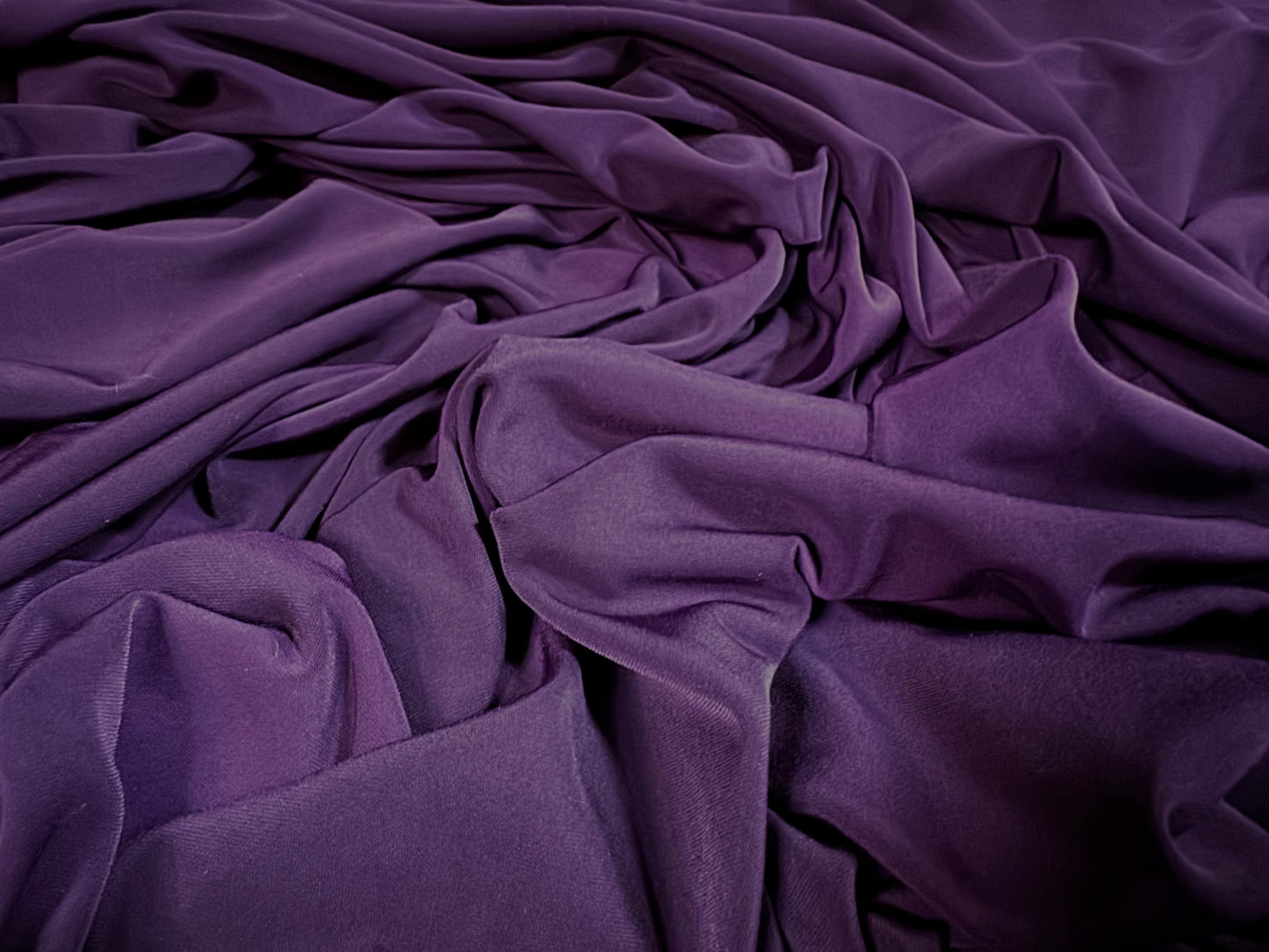 Soft touch spandex stretch jersey dress fabric, per metre - plain - purple