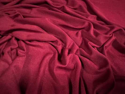 Viscose spandex stretch single jersey fabric, per metre - plain - redcurrant